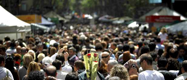 Sant Jordi en las Ramblas