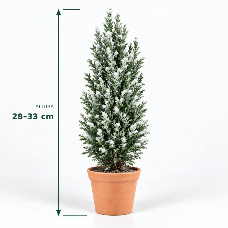 Mini árbol de Navidad nevado de 28-33 cm