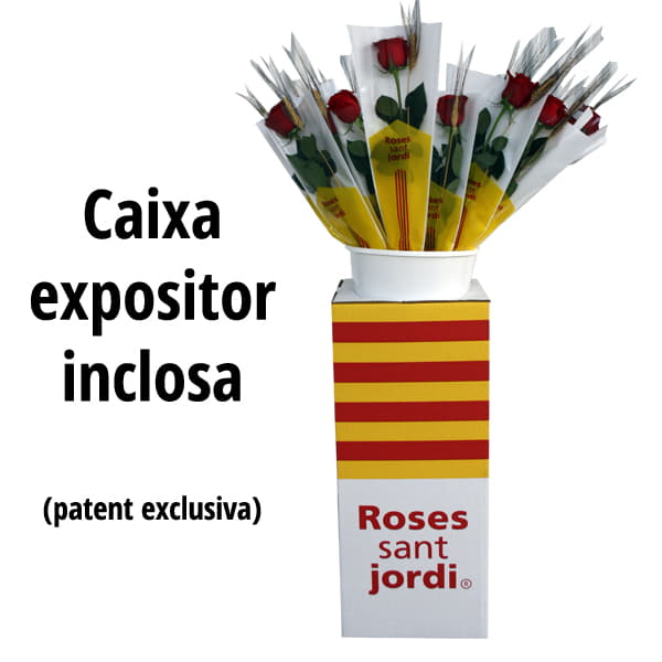 Caixa expositor roses sant jordi